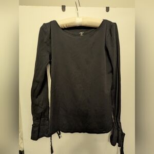 Marc Cain Object Of Love Black Long Sleeve Buttons & Tie Cuff Top Size S